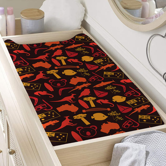 Australia Country Pattern Print Changing Pad Cover