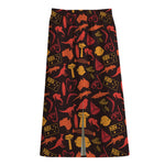 Australia Country Pattern Print Cotton Front Slit Maxi Skirt