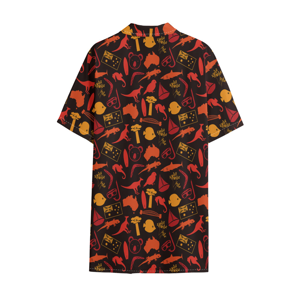 Australia Country Pattern Print Cotton Hawaiian Shirt