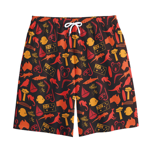 Australia Country Pattern Print Cotton Shorts