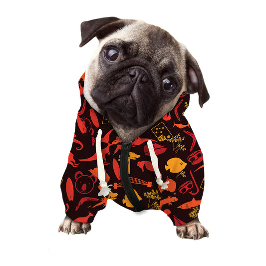 Australia Country Pattern Print Dog Zip Up Hoodie