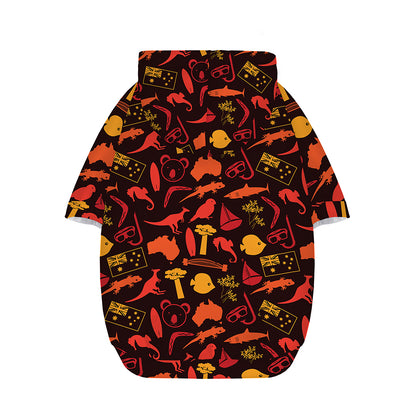 Australia Country Pattern Print Dog Zip Up Hoodie