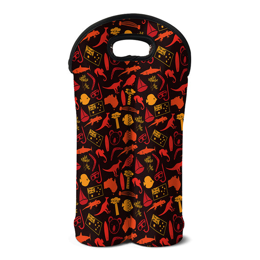 Australia Country Pattern Print Double Neoprene Wine Tote