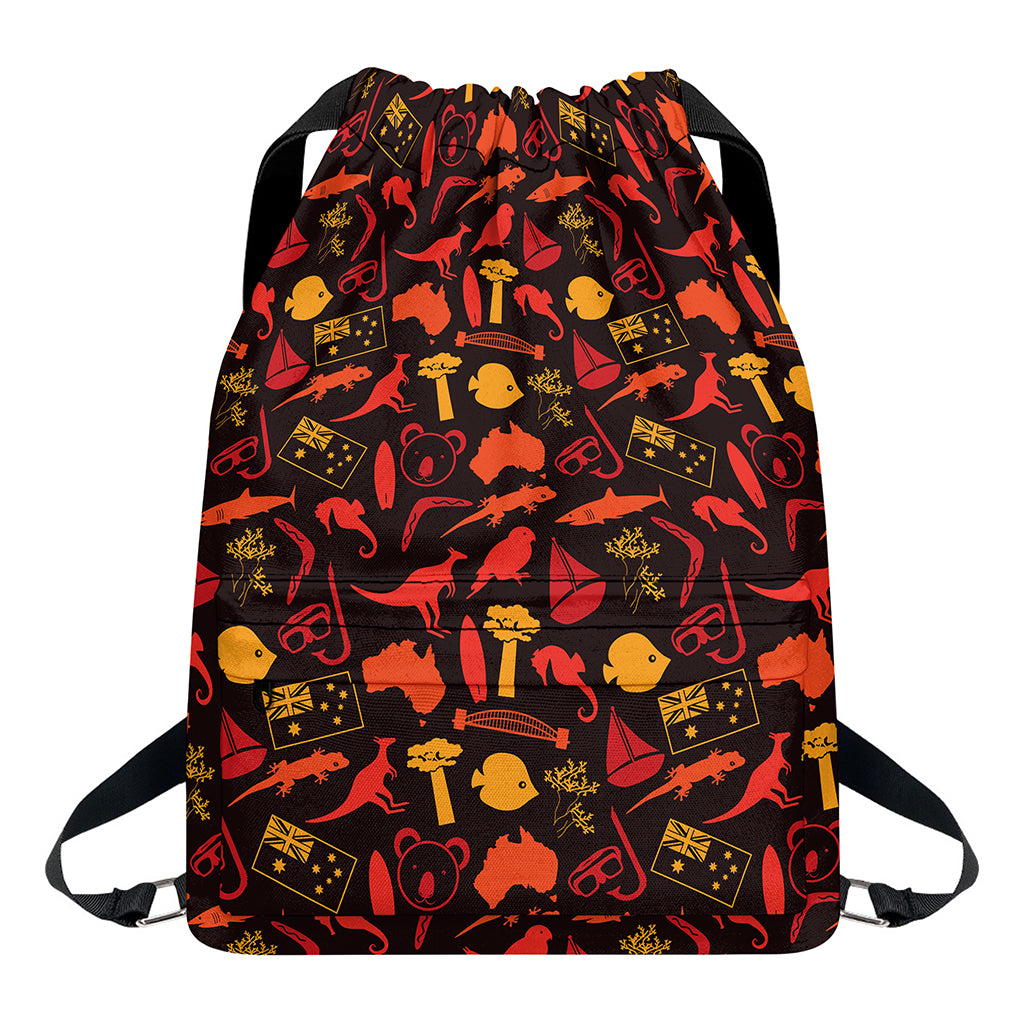 Australia Country Pattern Print Drawstring Backpack