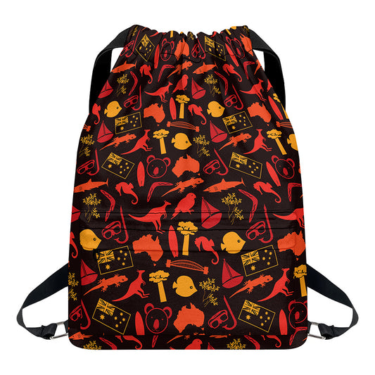 Australia Country Pattern Print Drawstring Backpack