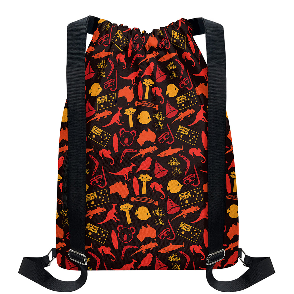 Australia Country Pattern Print Drawstring Backpack