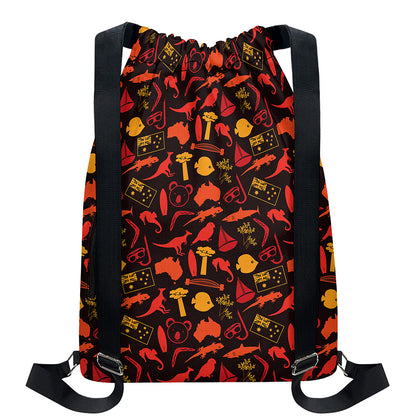 Australia Country Pattern Print Drawstring Backpack