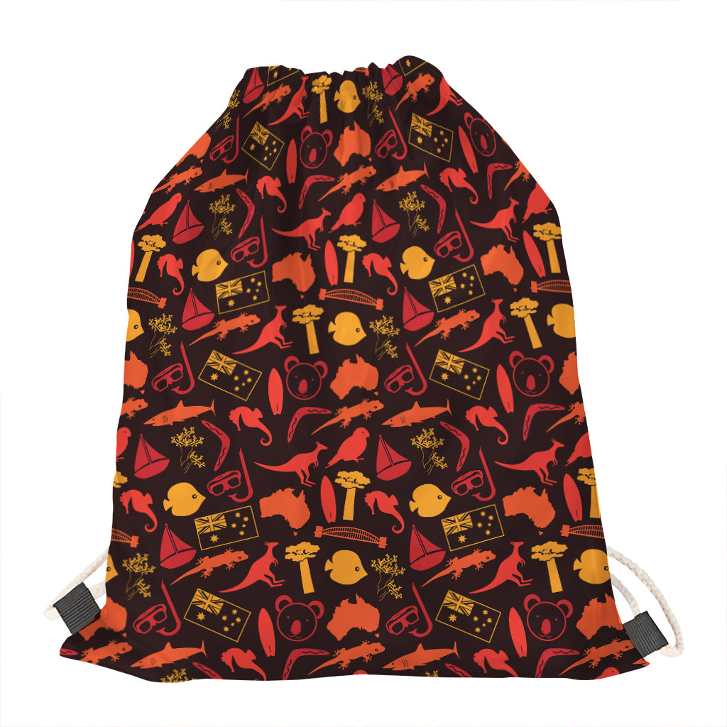 Australia Country Pattern Print Drawstring Bag