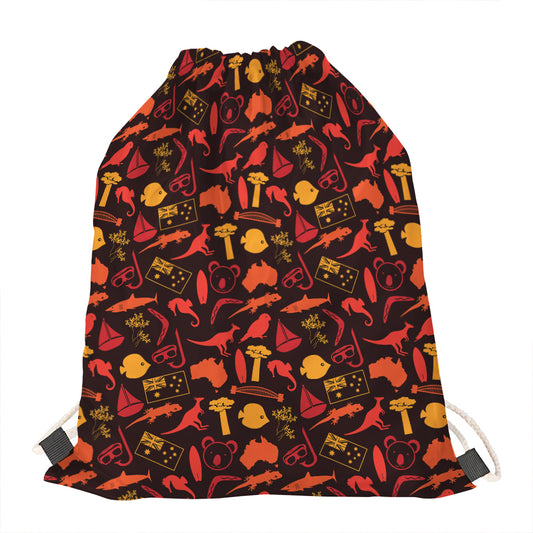 Australia Country Pattern Print Drawstring Bag