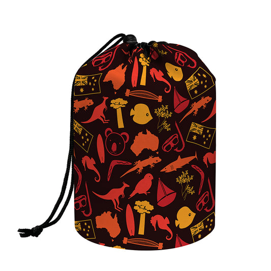 Australia Country Pattern Print Drawstring Makeup Bag