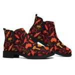 Australia Country Pattern Print Flat Ankle Boots