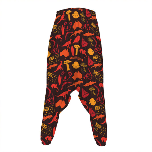 Australia Country Pattern Print Hammer Pants