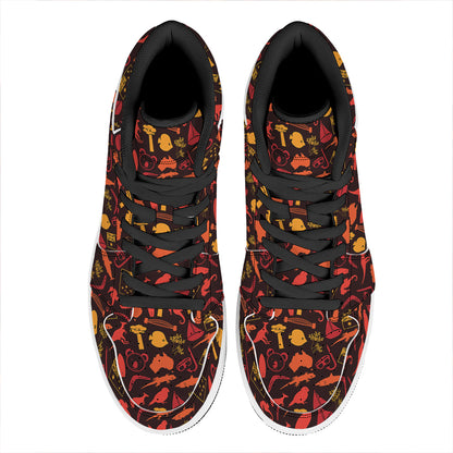 Australia Country Pattern Print High Top Leather Sneakers