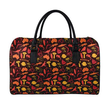 Australia Country Pattern Print Leather Duffle Bag
