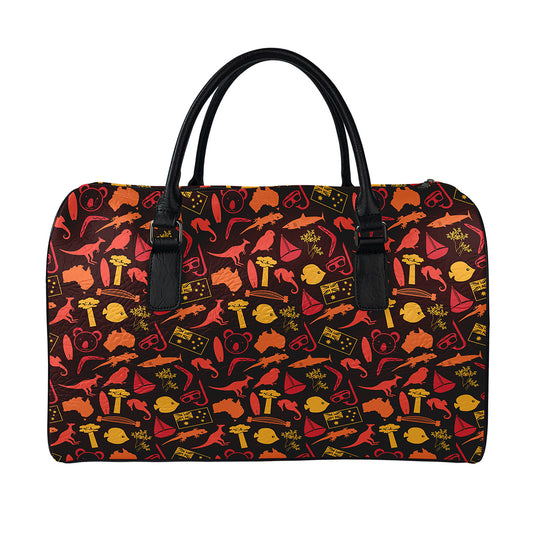 Australia Country Pattern Print Leather Duffle Bag