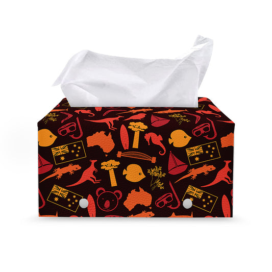 Australia Country Pattern Print Leather Tissue Box Cover