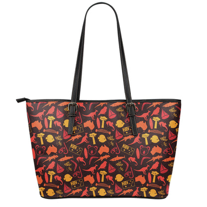Australia Country Pattern Print Leather Tote Bag