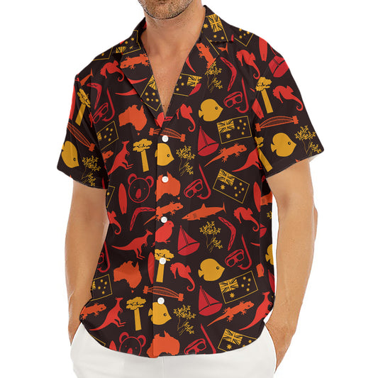 Australia Country Pattern Print Men's Deep V-Neck Shirt