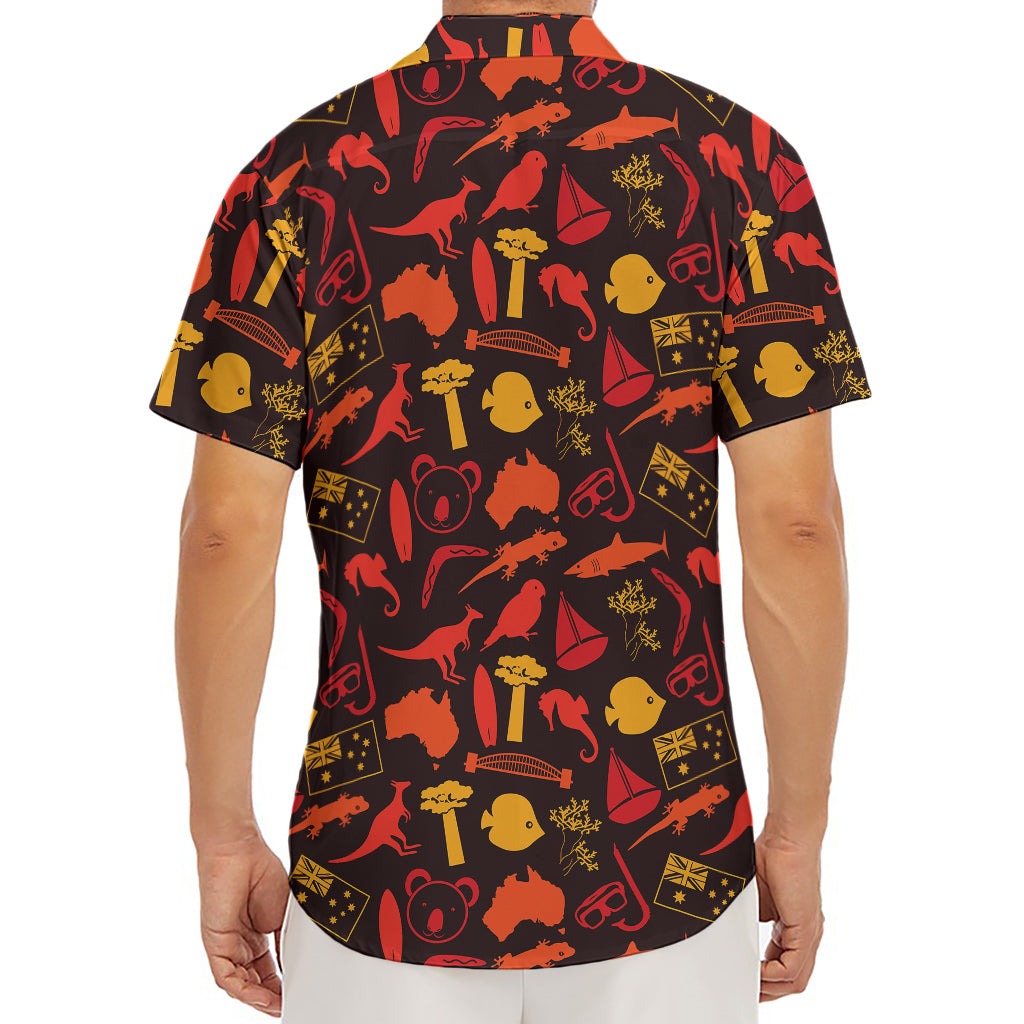 Australia Country Pattern Print Men's Deep V-Neck Shirt