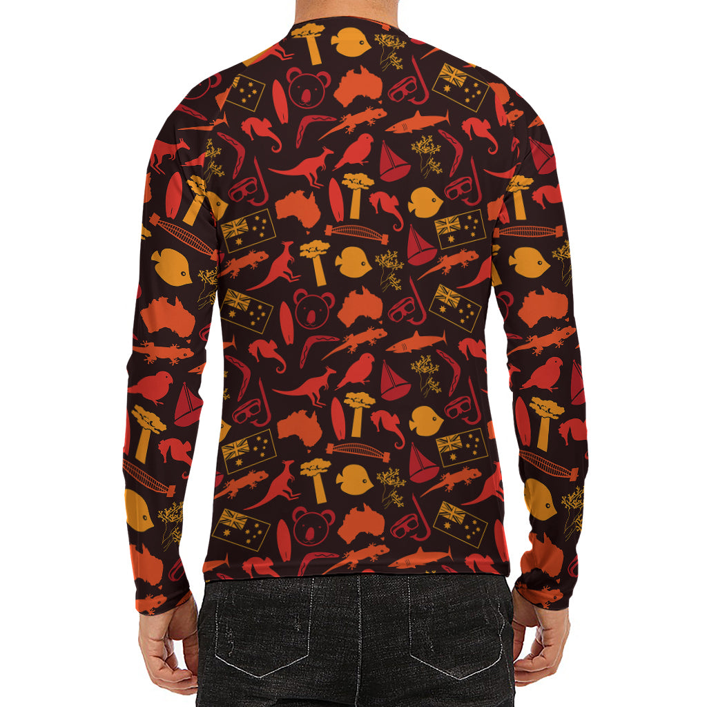 Australia Country Pattern Print Men's Long Sleeve Rash Guard