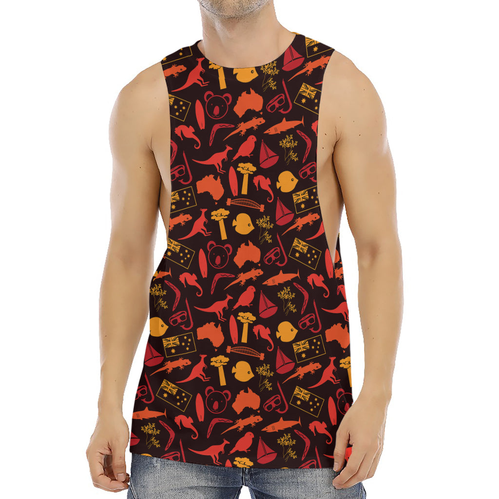 Australia Country Pattern Print Men's Muscle Tank Top
