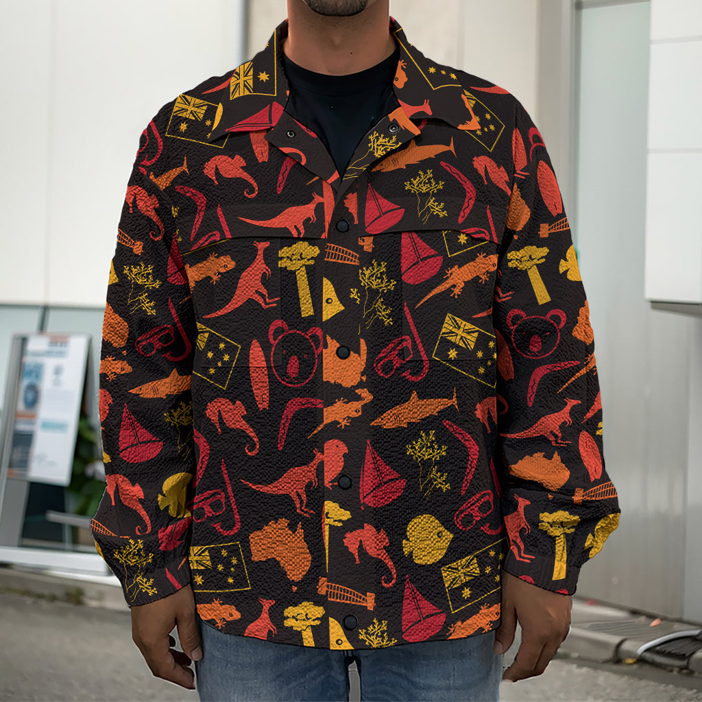 Australia Country Pattern Print Men's Shirt Jacket