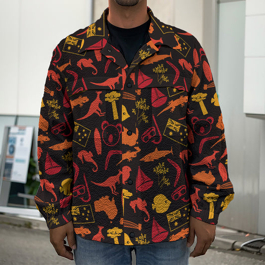 Australia Country Pattern Print Men's Shirt Jacket