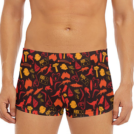 Australia Country Pattern Print Men's Short Boxer Briefs