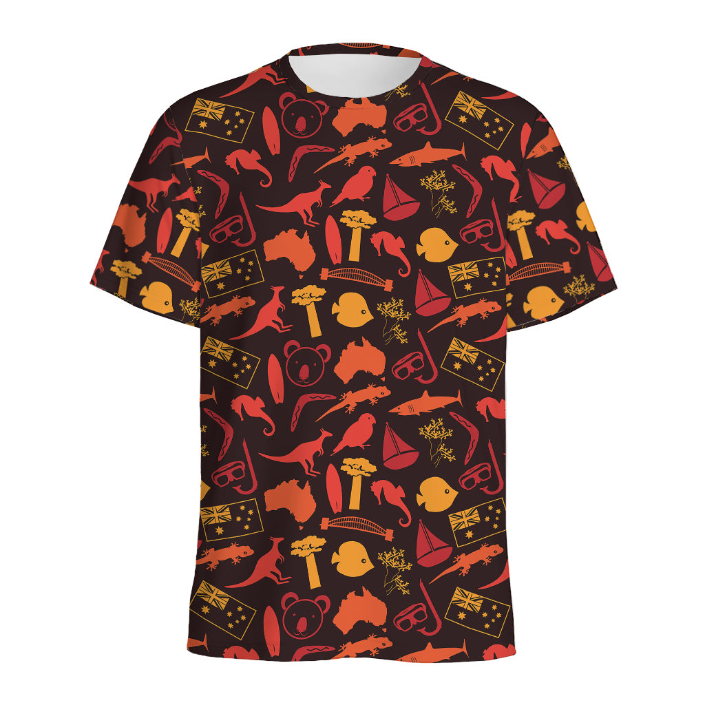 Australia Country Pattern Print Men's Sports T-Shirt