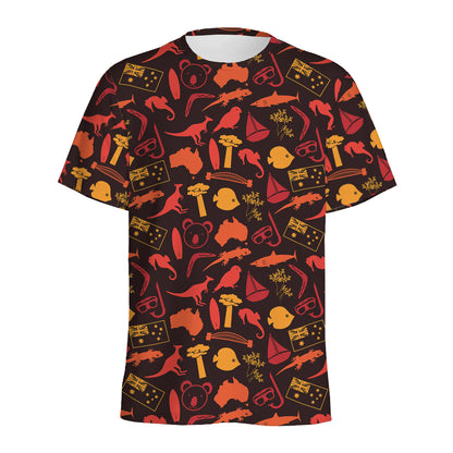Australia Country Pattern Print Men's Sports T-Shirt