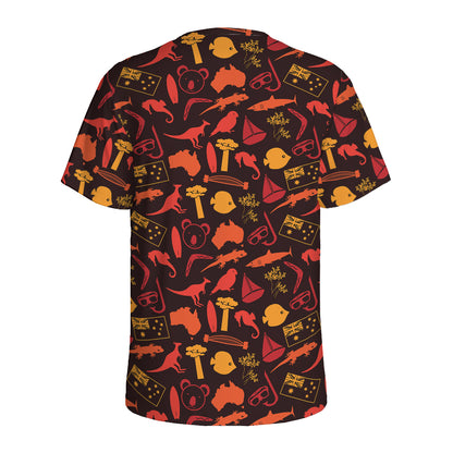 Australia Country Pattern Print Men's Sports T-Shirt