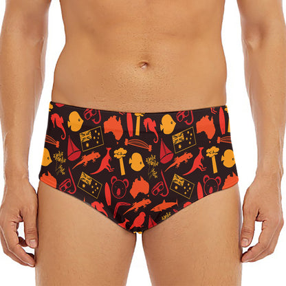 Australia Country Pattern Print Men's Triangle Swim Briefs