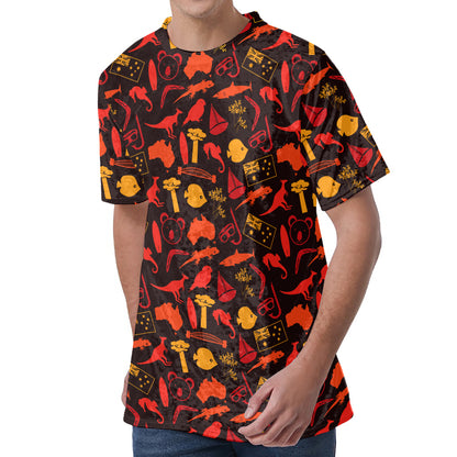 Australia Country Pattern Print Men's Velvet T-Shirt