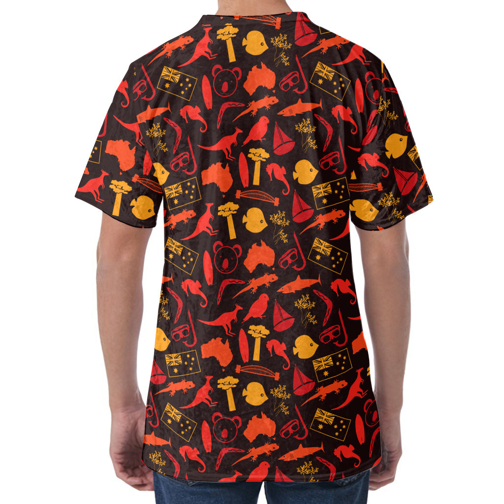 Australia Country Pattern Print Men's Velvet T-Shirt