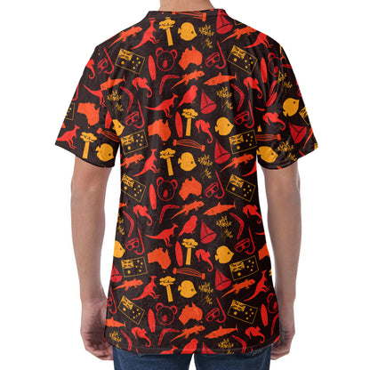 Australia Country Pattern Print Men's Velvet T-Shirt
