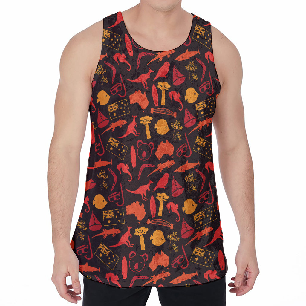 Australia Country Pattern Print Men's Velvet Tank Top