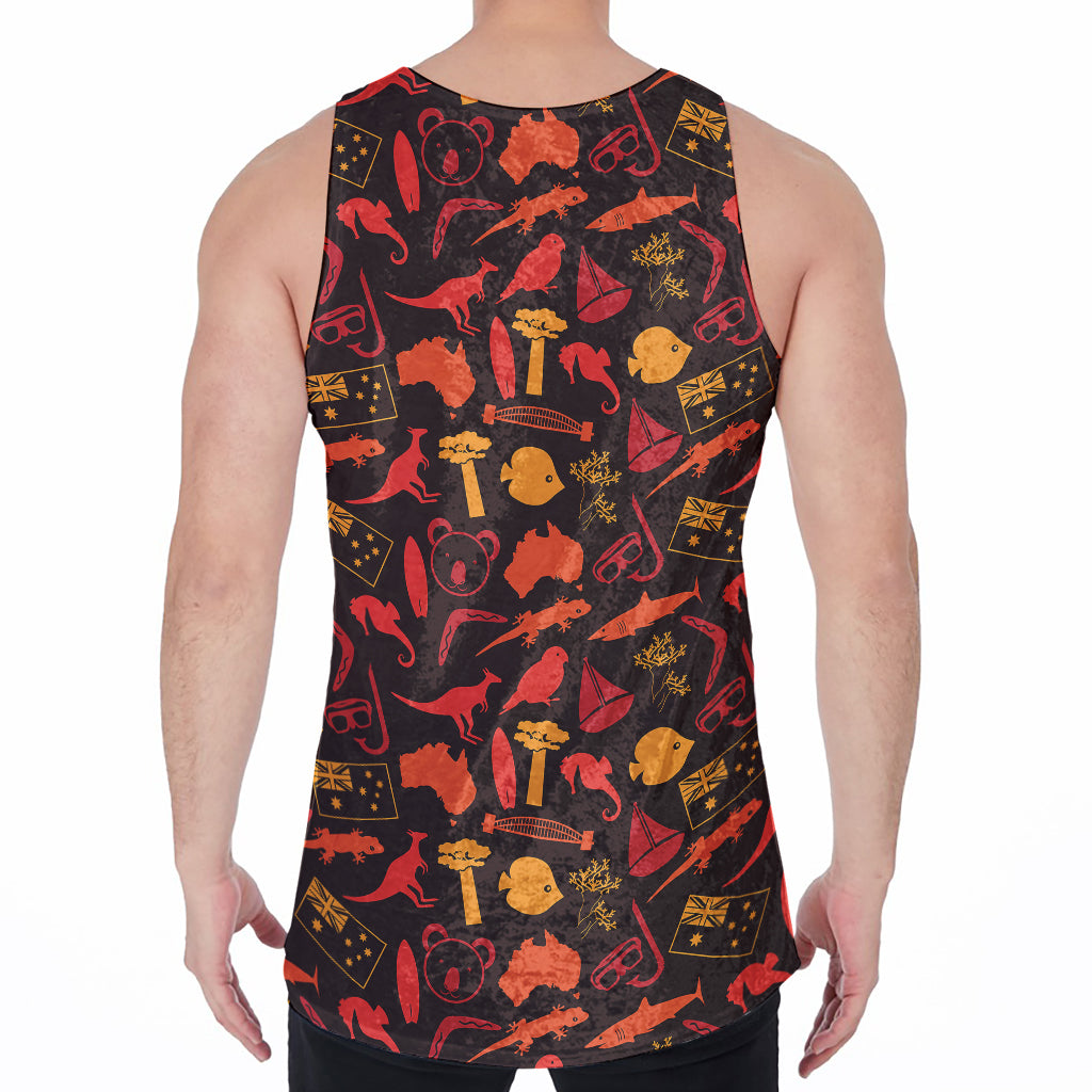 Australia Country Pattern Print Men's Velvet Tank Top