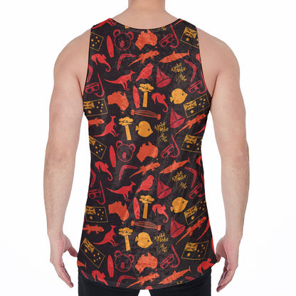 Australia Country Pattern Print Men's Velvet Tank Top