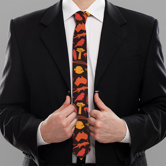 Australia Country Pattern Print Necktie