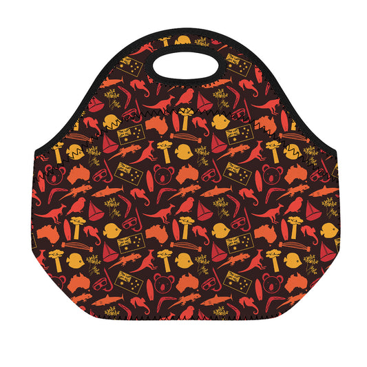 Australia Country Pattern Print Neoprene Lunch Bag