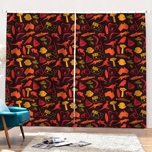 Australia Country Pattern Print Pencil Pleat Curtains