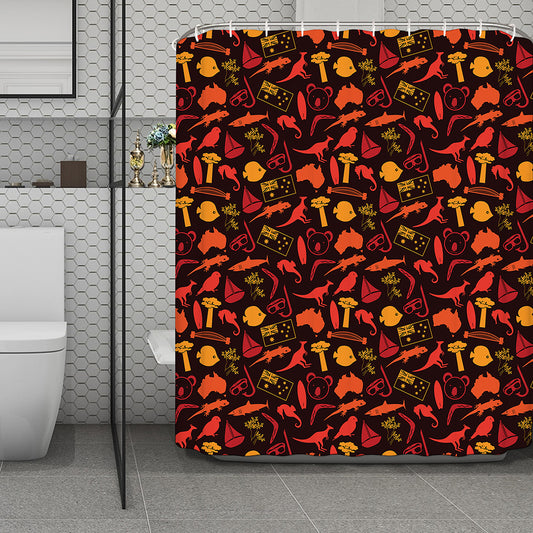 Australia Country Pattern Print Polyester Shower Curtain