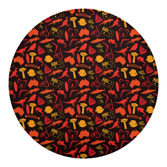 Australia Country Pattern Print Round Blanket