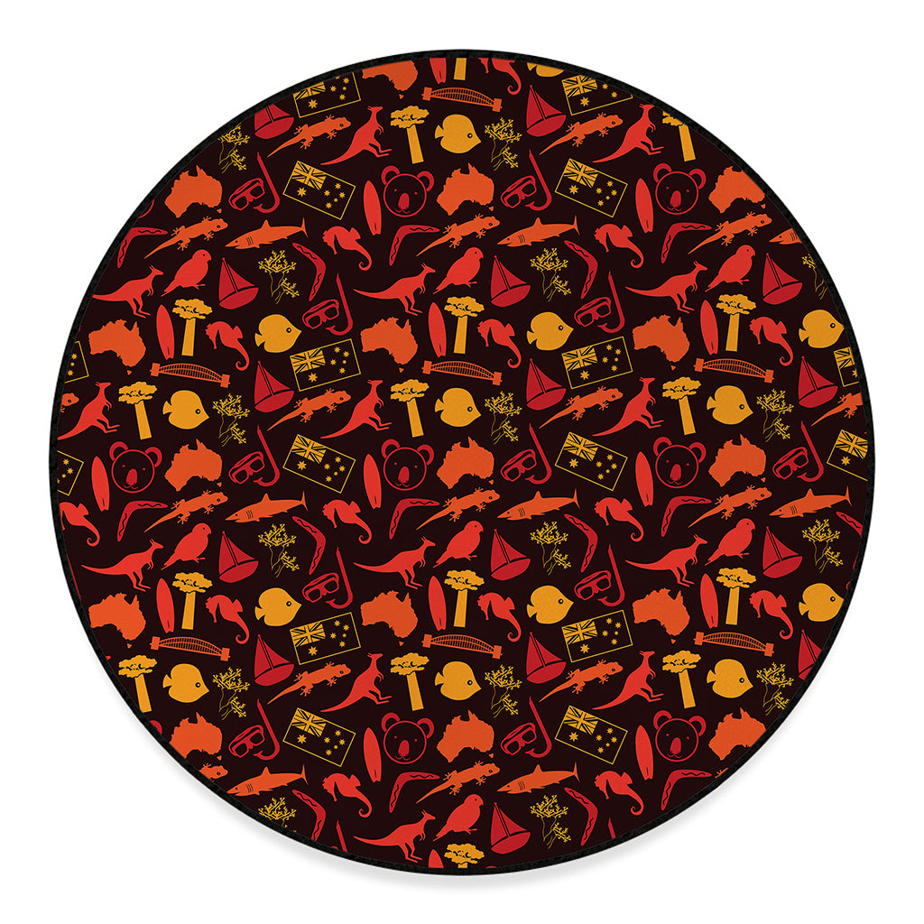 Australia Country Pattern Print Round Floor Mat