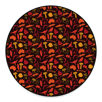 Australia Country Pattern Print Round Floor Mat