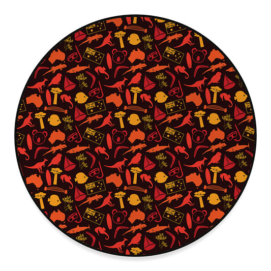 Australia Country Pattern Print Round Floor Mat