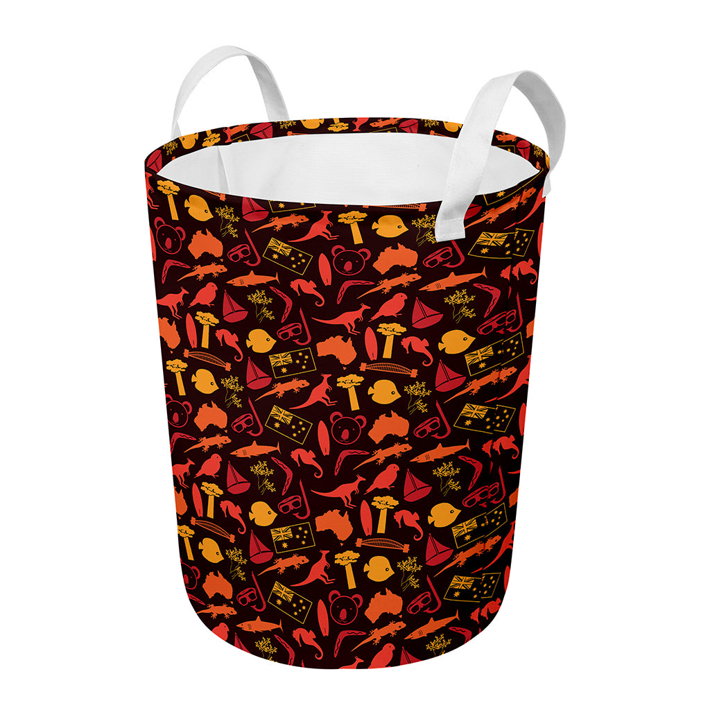 Australia Country Pattern Print Round Laundry Basket