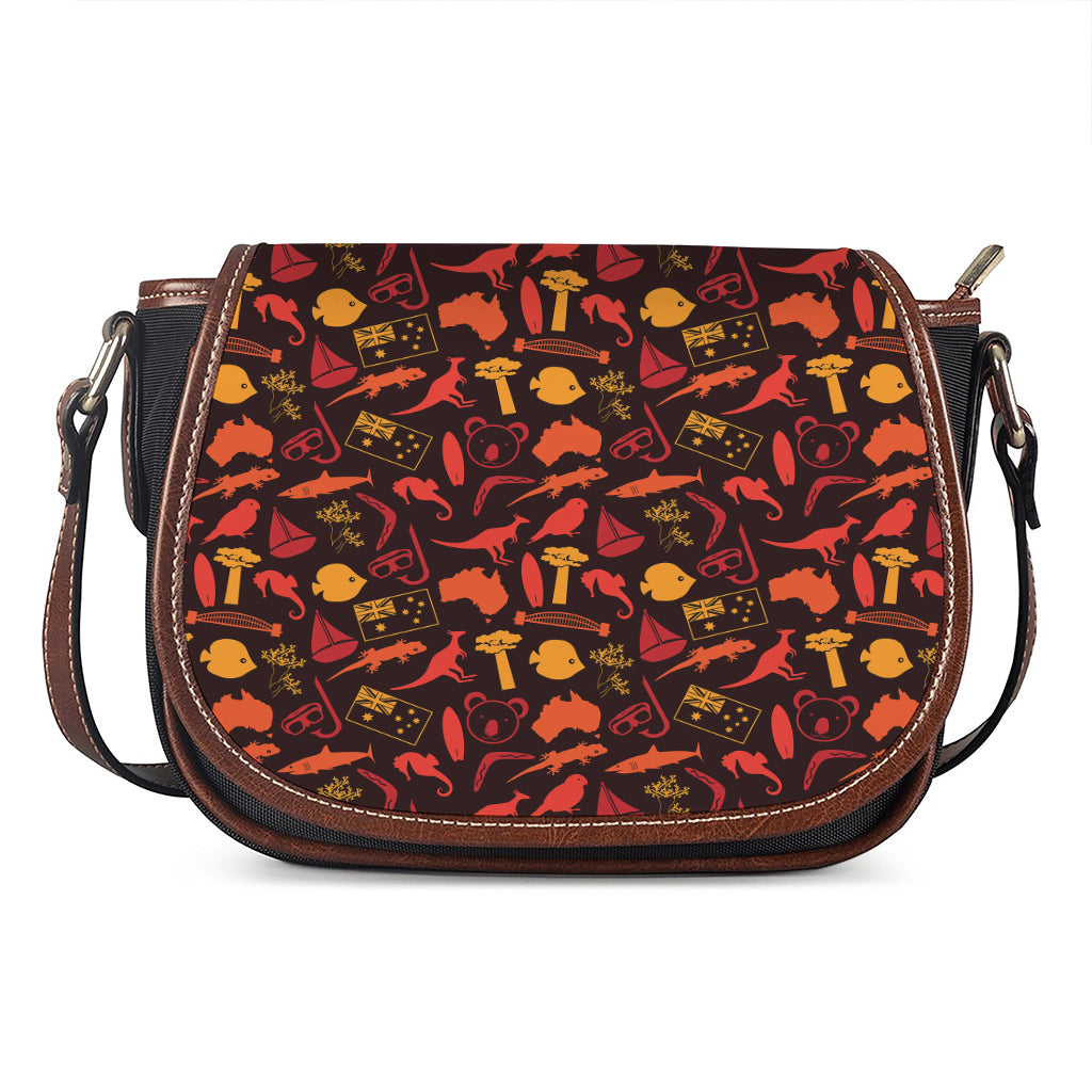 Australia Country Pattern Print Saddle Bag