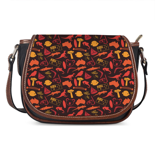 Australia Country Pattern Print Saddle Bag