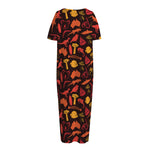 Australia Country Pattern Print Short Sleeve Long Nightdress